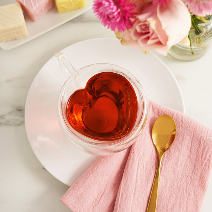 Kendall Heart Double Walled Glass Tea Mug