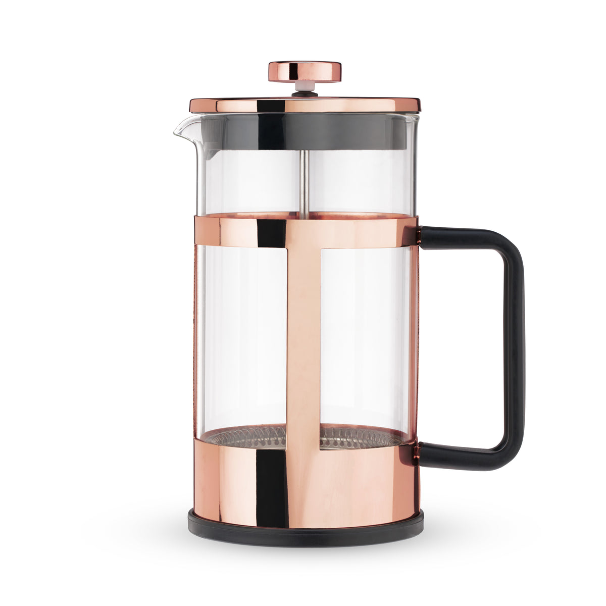 Pinky Up Rose Gold Wrapped Teapot, Clear Glass, Stainless Steel