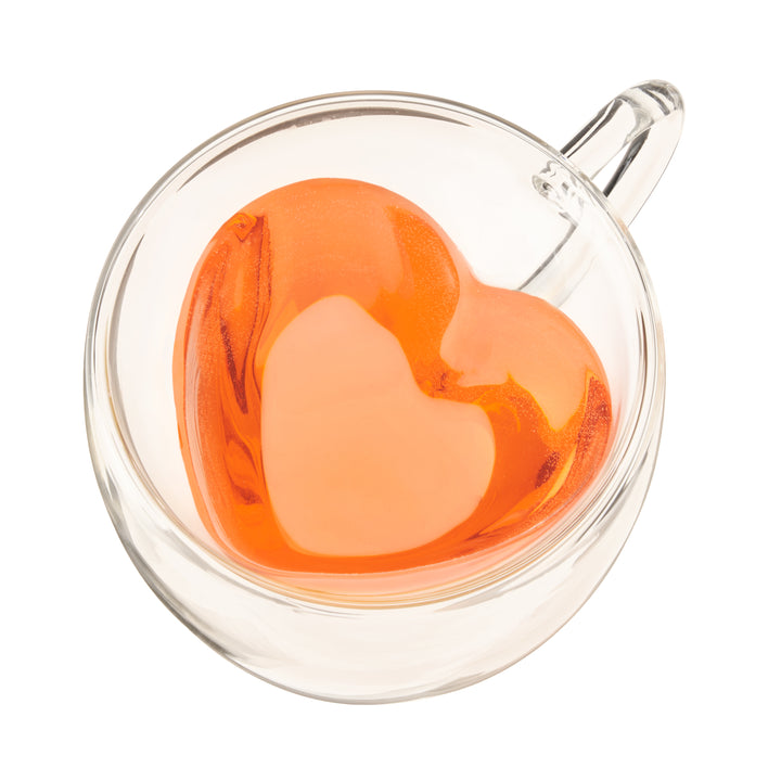 CUTE GLASS TEA MUG WITH HEART SHAPED INTERIOR - If you’re looking for glass tea cups with handles or heart shaped tea cups, this double walled insulated mug is for you. Make your favorite tea that much enjoyable with this new tea accessory. Or use as an espresso coffee mug or cappuccino mug to keep your coffee warm and looking elegant.