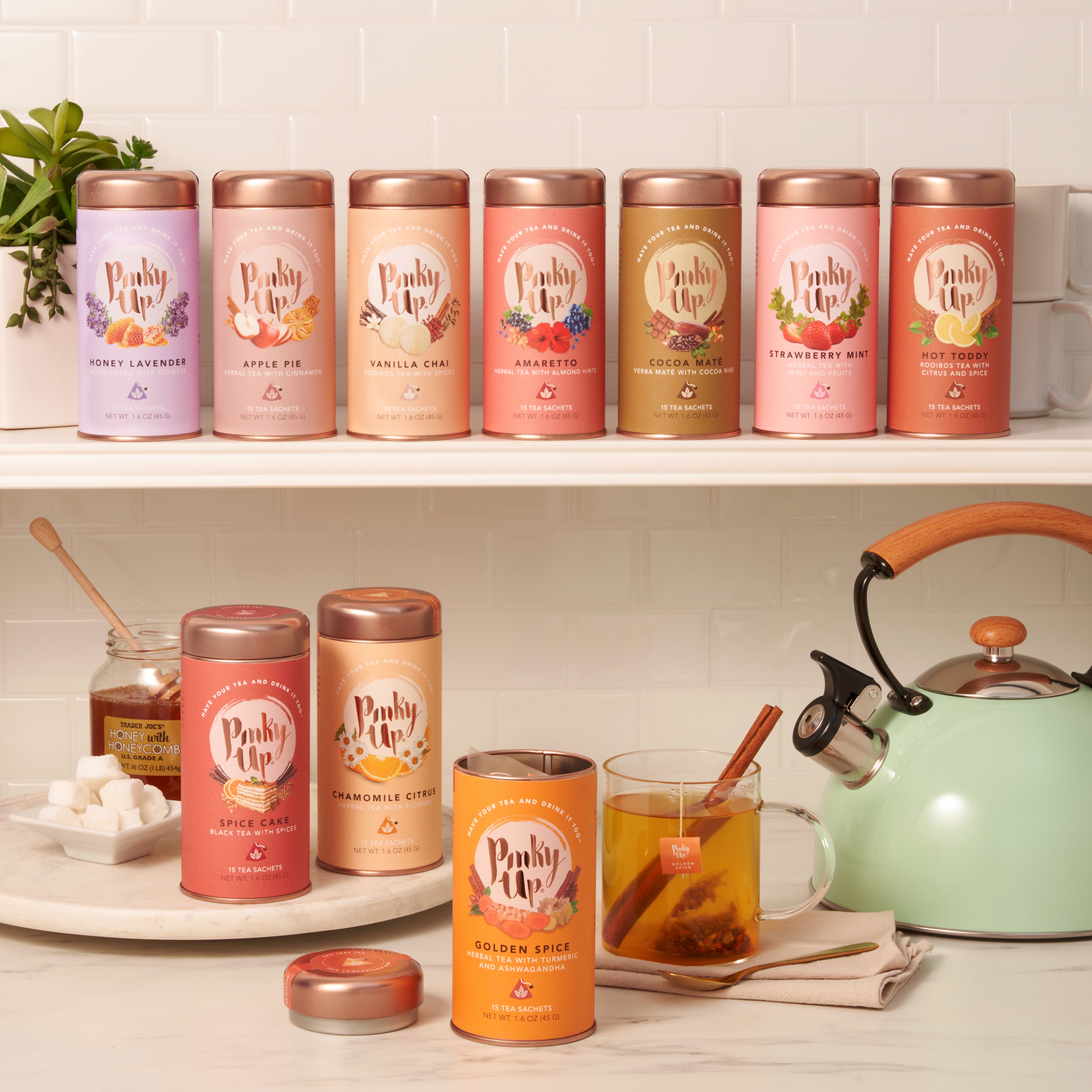 Pinky Up Chamomile Citrus Herbal Tea, Full Leaf Chamomile Tea with