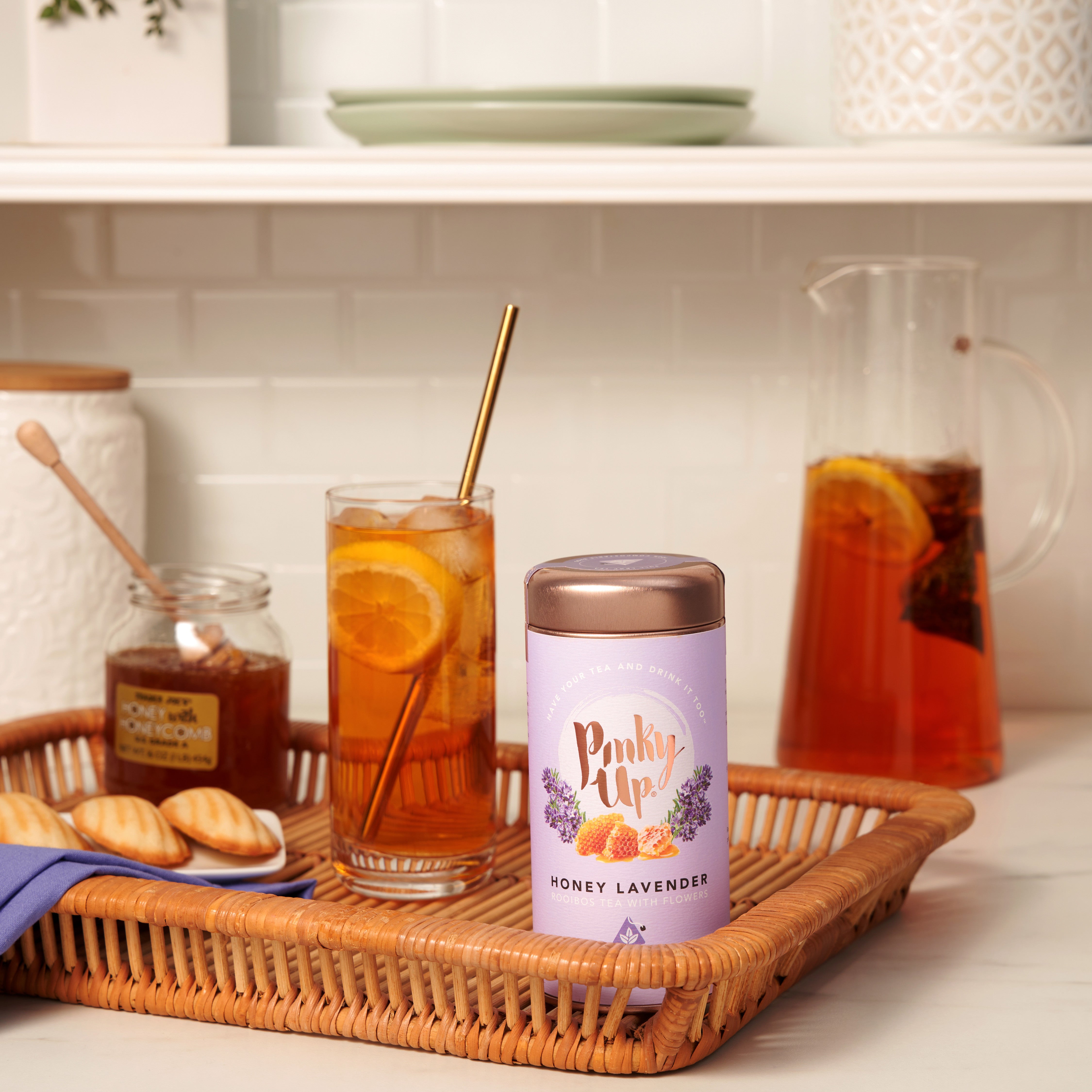 Pinky Up Honey Lavender Rooibos Tea, Full Leaf Herbal Tea with