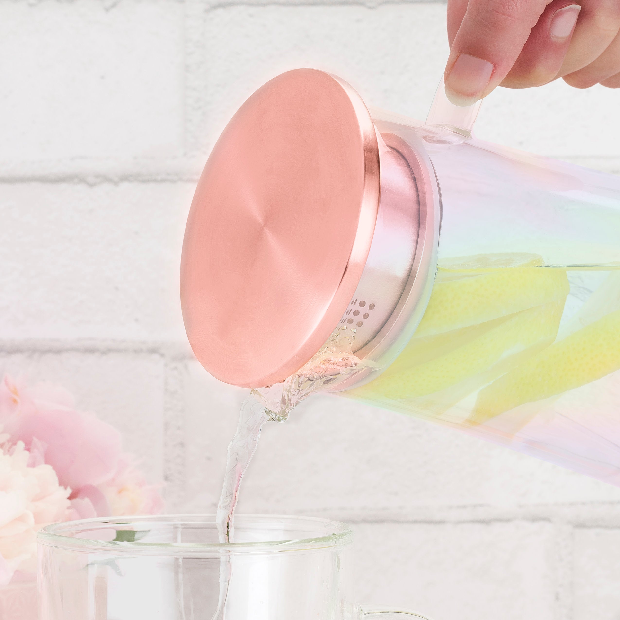 Charlie Iridescent Glass Iced Tea Carafe - Thumbnail 2