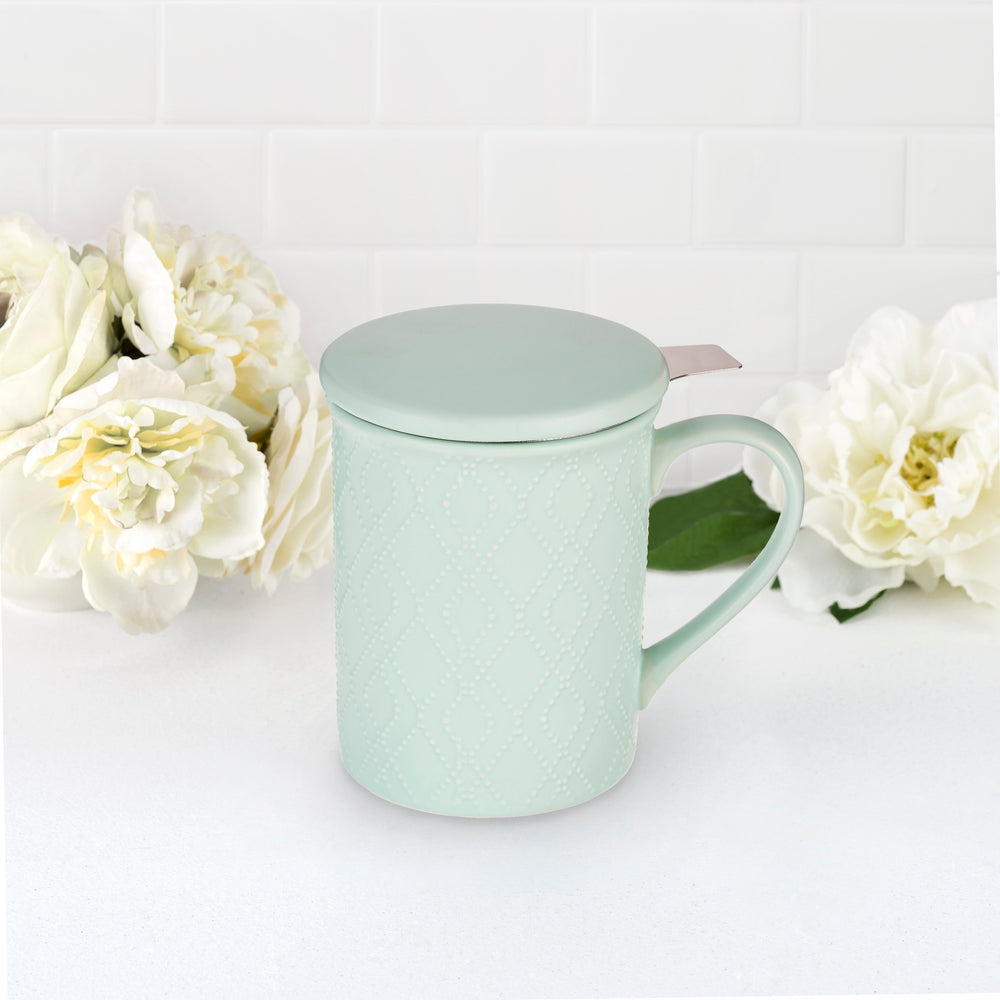 STEEP IN STYLE ON THE GO - The Annette infuser mug makes loose leaf easy, allowing you to brew quality tea anywhere you go. Simply place your tea in the infuser, add hot water, let steep, then remove the infuser to achieve the perfect flavor.