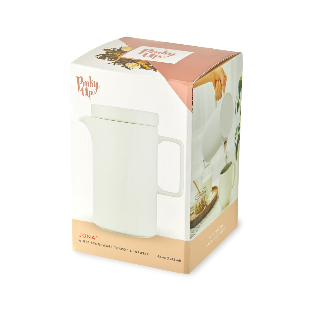 Jona Stoneware Teapot in Matte White