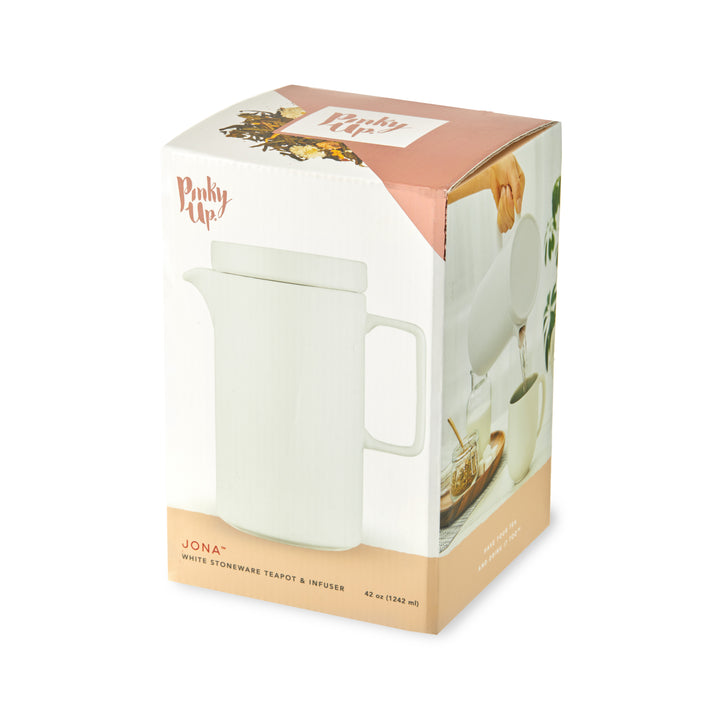Jona Stoneware Teapot in Matte White