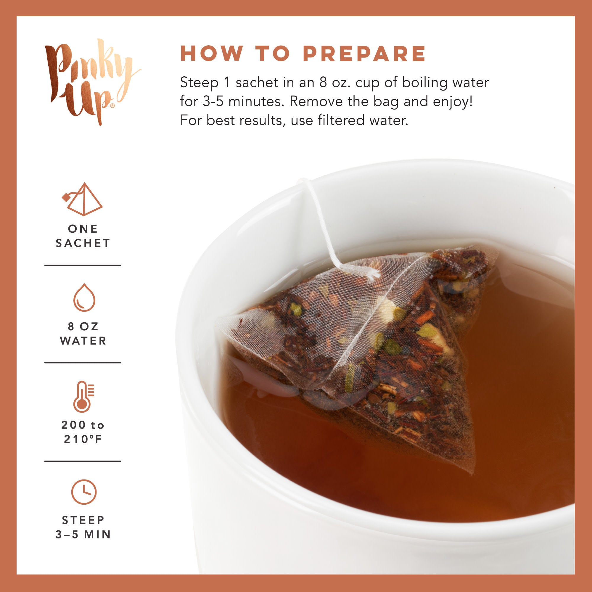 Pinky Up Hot Toddy Rooibos Tea, Caffeine-Free Herbal Tea with