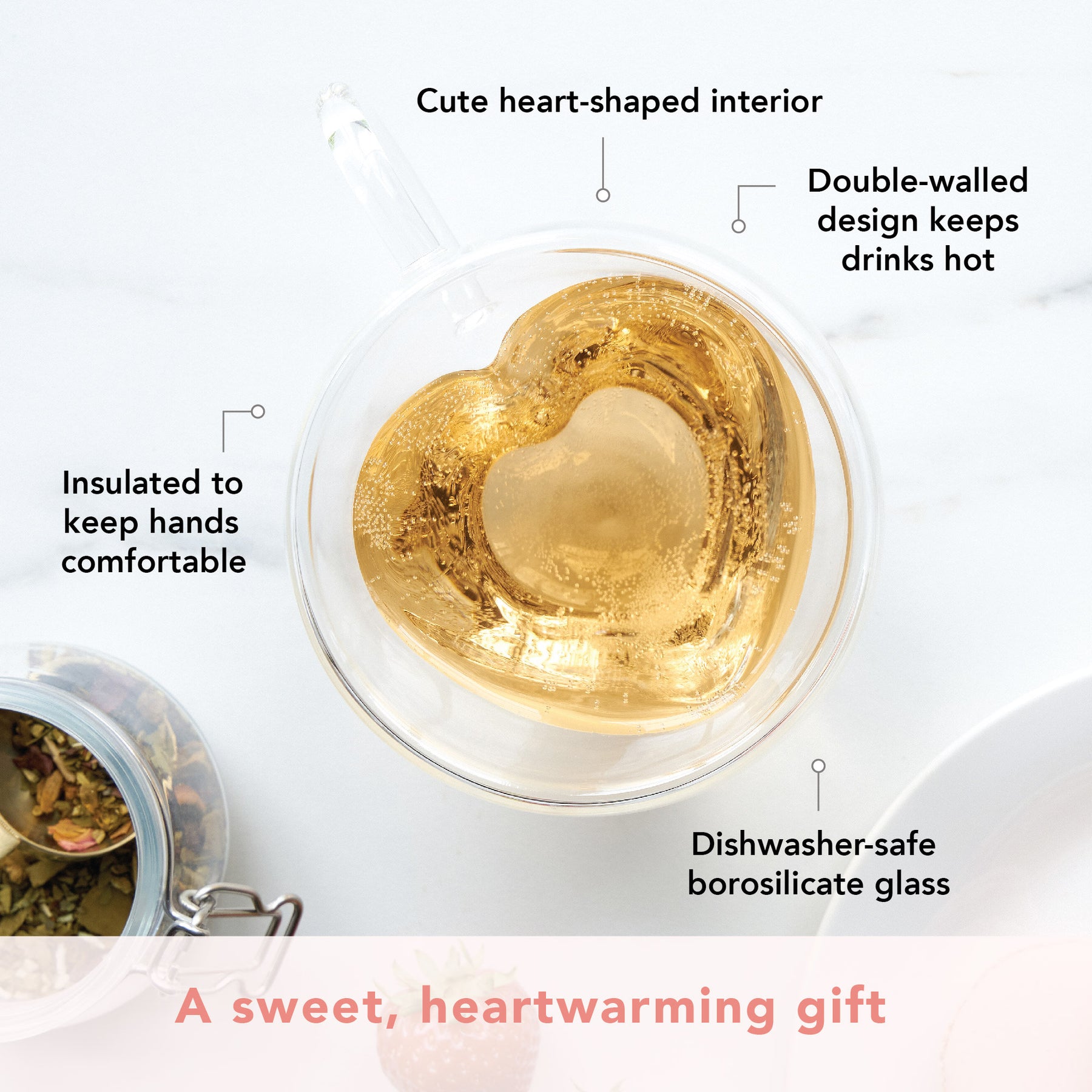 Heart Shaped Double Walled Insulated Glass Coffee Mugs or Tea Cups, Milk  Cups Clear, Unique & Insulated with Handle 100% Manual Blowing - China  Glass Cup and Double Layer Glass Cup price