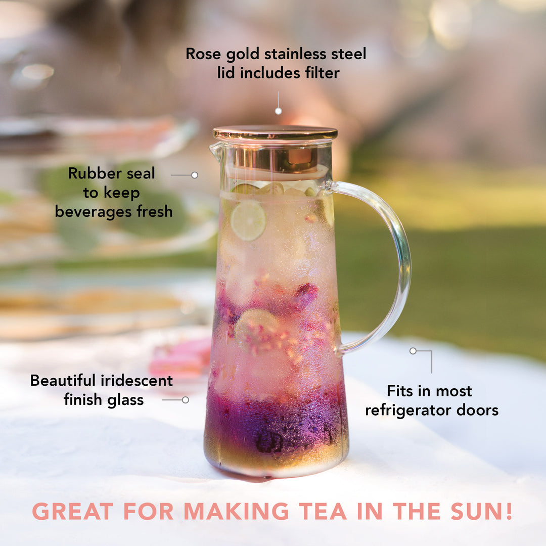 Charlie Iridescent Glass Iced Tea Carafe