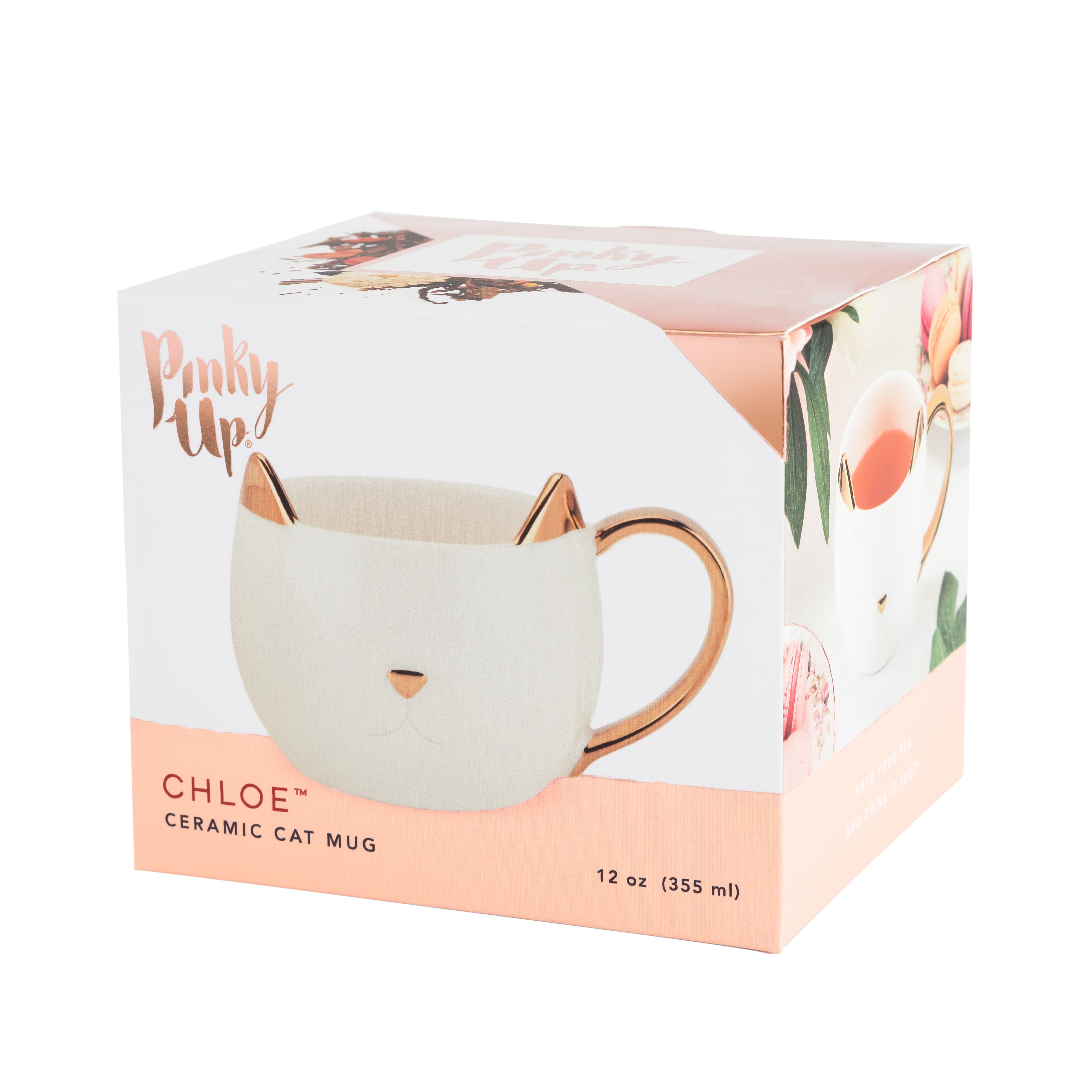 Pinky Up Chloe Cat Ceramic Coffee Mug, Tea Cups, Travel Mugs