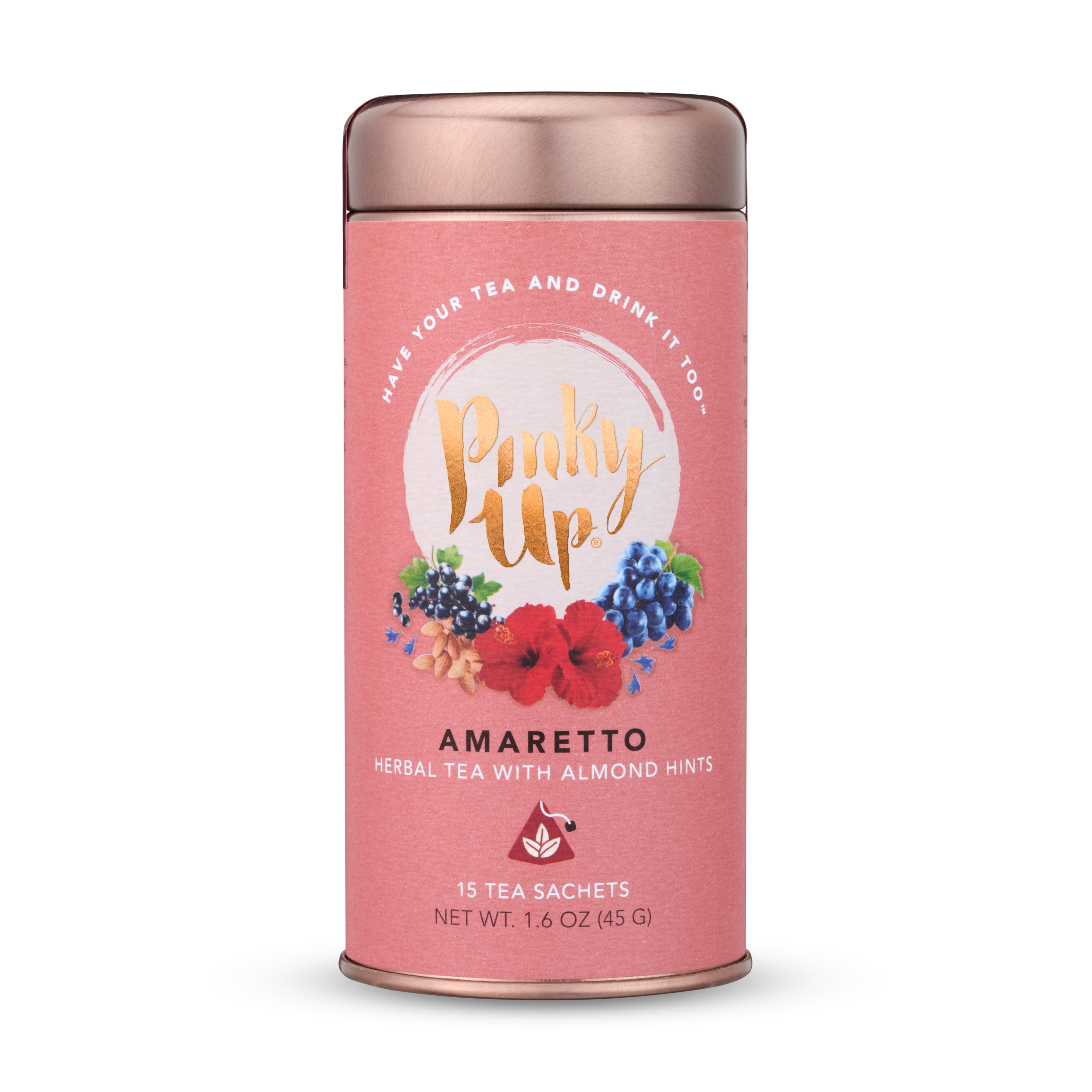 Pinky Up Amaretto Herbal Tea, Caffeine-Free Herbal Tea with Almond ...