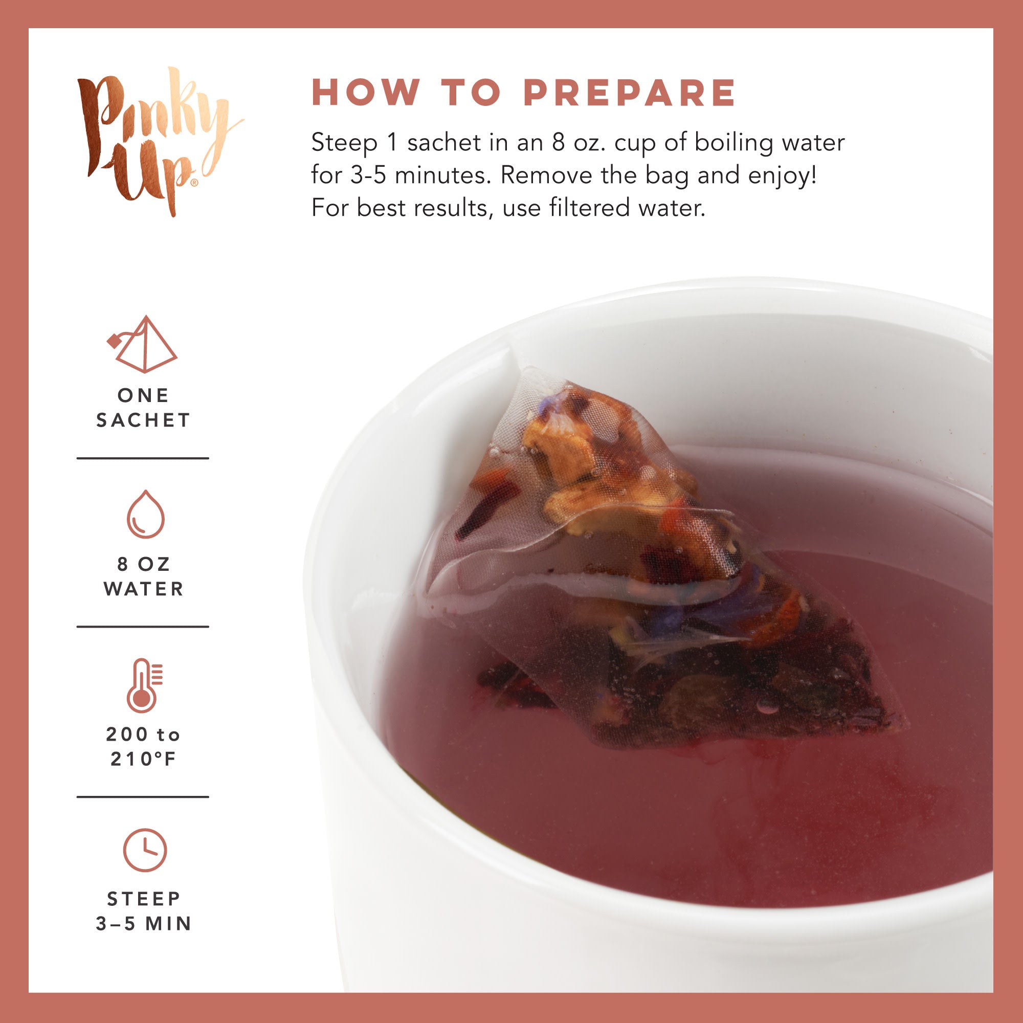 Pinky Up Amaretto Herbal Tea, Caffeine-Free Herbal Tea with Almond