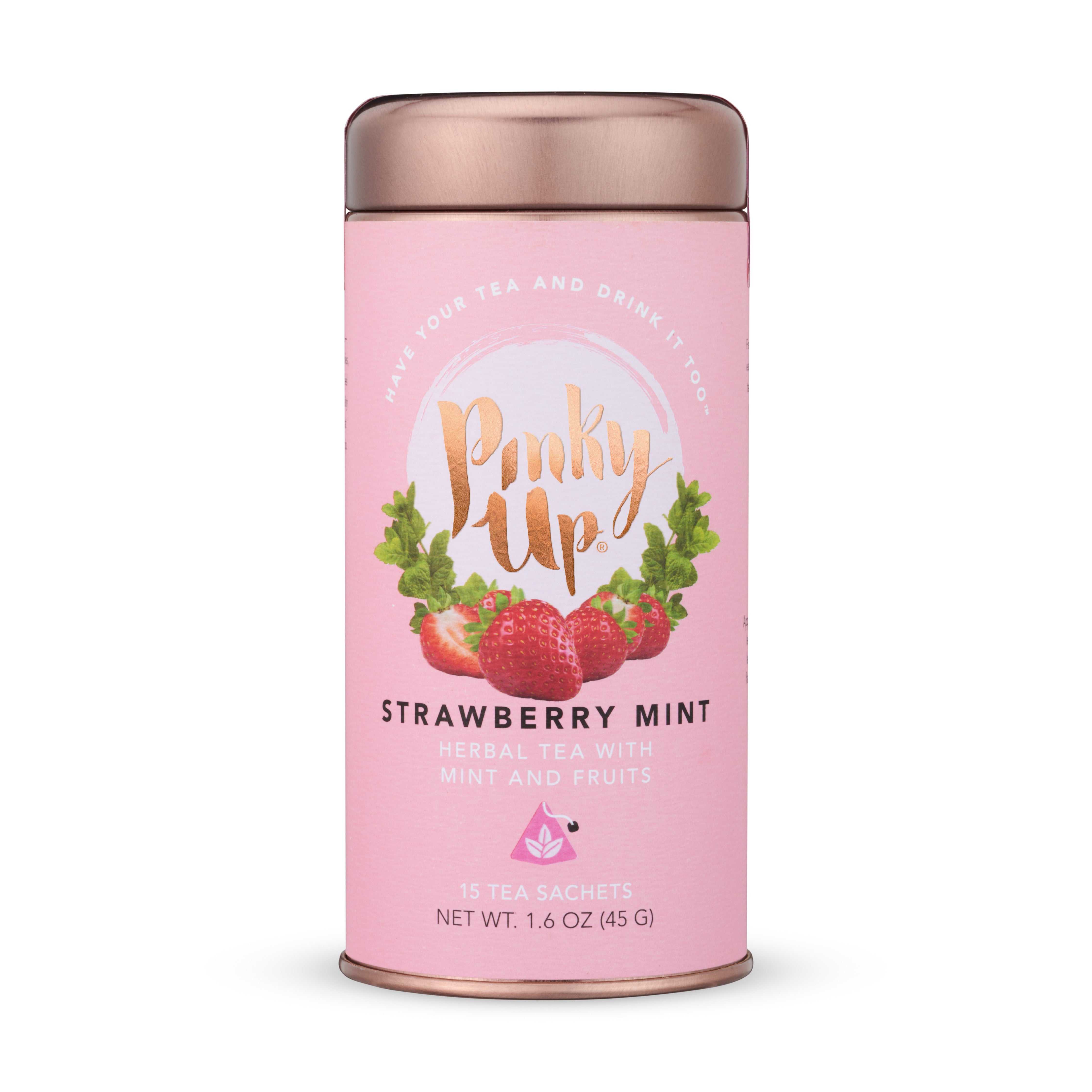 Pinky Up Strawberry Mint Herbal Tea, Cooling Mint and Fruit Herbal Tea ...
