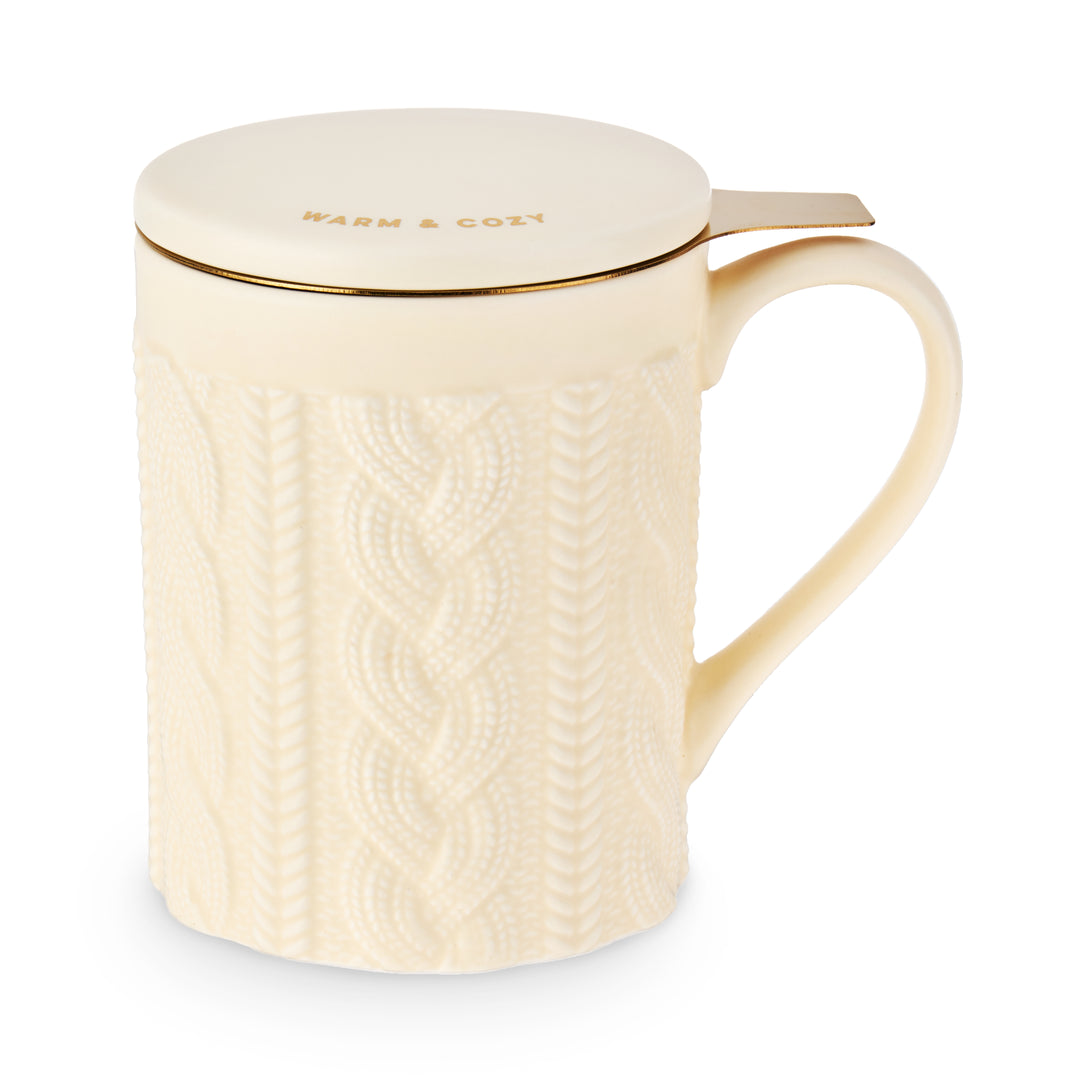 TEA CUP WITH INFUSER FOR LOOSE LEAF - Loose leaf tea tastes better, but complex infusers can be a pain. The Annette tea mugs with infuser and lid are the perfect ceramic tea brew cup for simple brewing and easy cleanup.