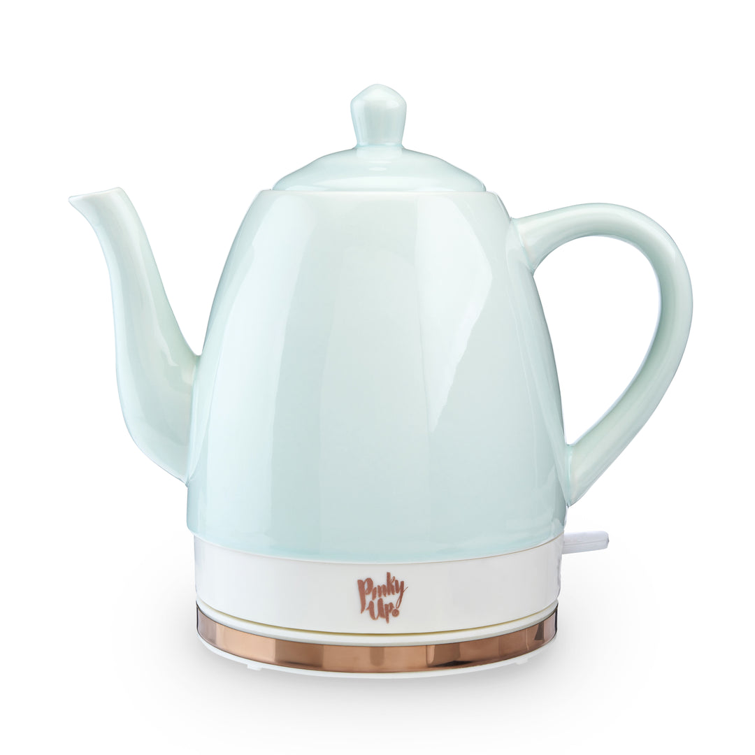 ONE-TOUCH FAST BOILING KETTLE - This 1.5 L ceramic tea kettle features a simple on/off switch that triggers boiling with just one touch. With this feature, you're rewarded with a full kettle of boiling water in just a few minutes and with minimal effort.