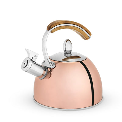 70 OZ CAPACITY KETTLE WITH ERGONOMIC DESIGN - This stove kettle allows you to boil 70 oz. of water in just a few minutes, which is perfect for the whole family. The push-button technology combined with the easy-grip handle allows for easy pouring.