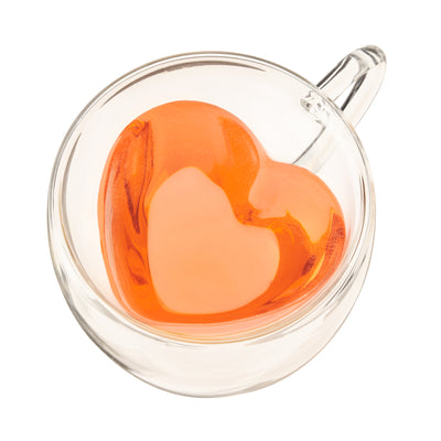 CUTE GLASS TEA MUG WITH HEART SHAPED INTERIOR - If you’re looking for glass tea cups with handles or heart shaped tea cups, this double walled insulated mug is for you. Make your favorite tea that much enjoyable with this new tea accessory. Or use as an espresso coffee mug or cappuccino mug to keep your coffee warm and looking elegant.