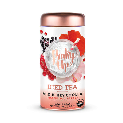 CHILL OUT WITH A COOLING RED BERRY ICED TEA BLEND - Need an afternoon pick me up on a hot day? Pinky Up's refreshing Red Berry Cooler satisfies your sweet tooth and is naturally calorie free. Get ready for some front-porch relaxation and treat yourself.