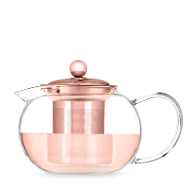 STYLISH TEAPOT FOR LOOSE LEAF TEA - Elevate your loose leaf tea game with this stunning contemporary teapot. Perfect for brewing up tea for two, this trendy 28 oz. teapot will bring pizzazz to any tea party.